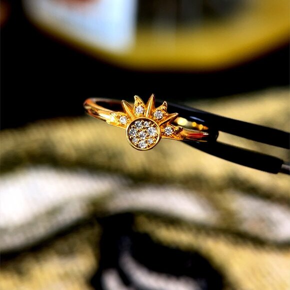 Pandora Gold Plated Celestial Sparkling Sun Ring - Picture 3 of 13